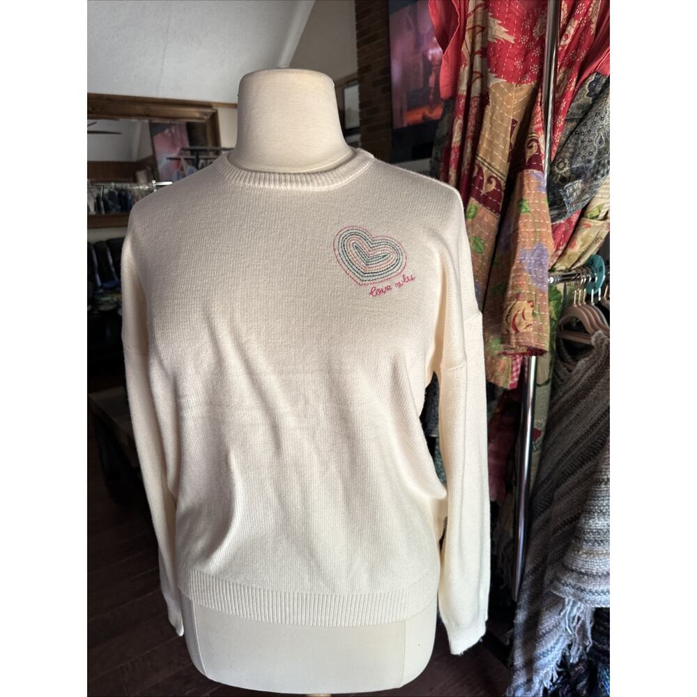 MSRP $88 Ladies Aqua Crewneck Sweater